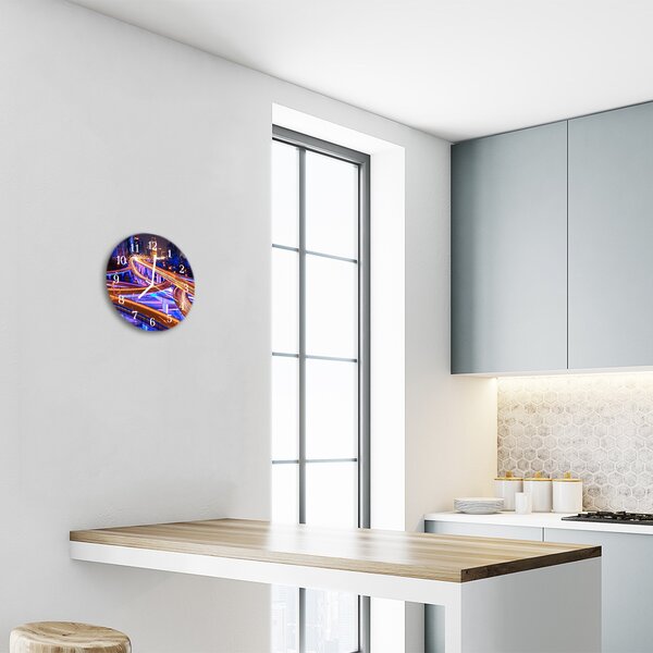 Ceas de perete din sticla rotund Pasaj Pasaj Multi-colorat