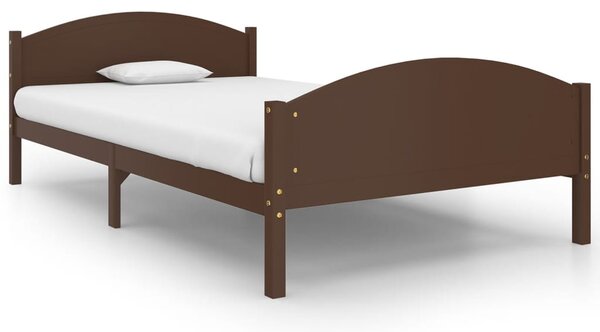 Cadru de pat, maro închis, 120x200 cm, lemn masiv de pin