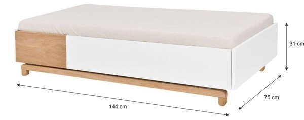 Patut pentru copii cu sertar, NOMI 70 x 140 cm