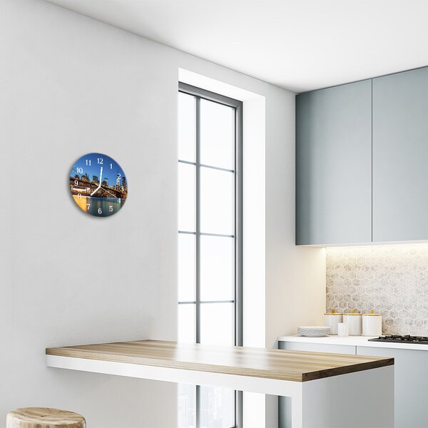 Ceas de perete din sticla rotund Skyline băuturi Multi-colorat