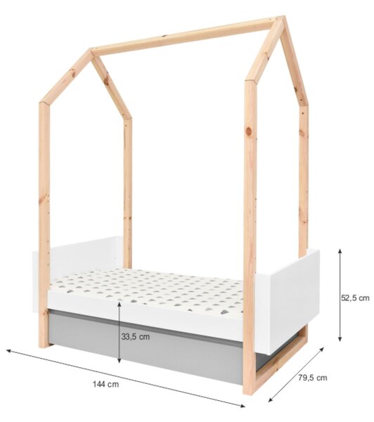 Pat pentru copii, PINETTE 70 x 140 cm