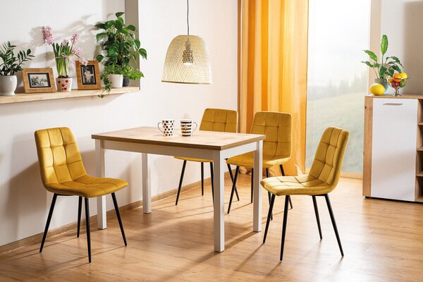 Masa dining Stejar Lancelot / Alb Mat, ADAM 100x60