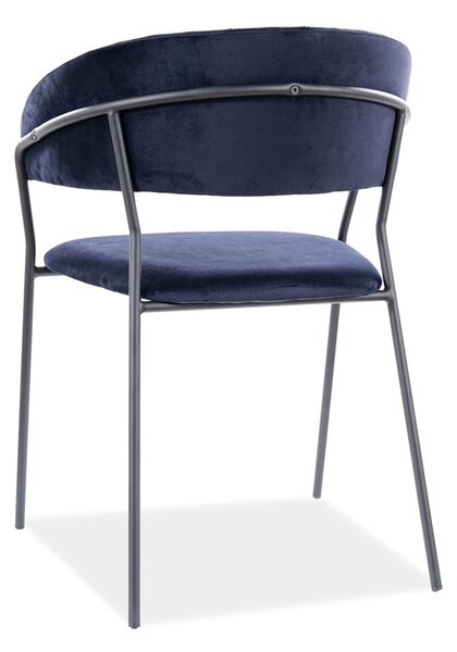 Scaun de masa Culoare Albastru Inchis / Negru, LIRA B VELVET