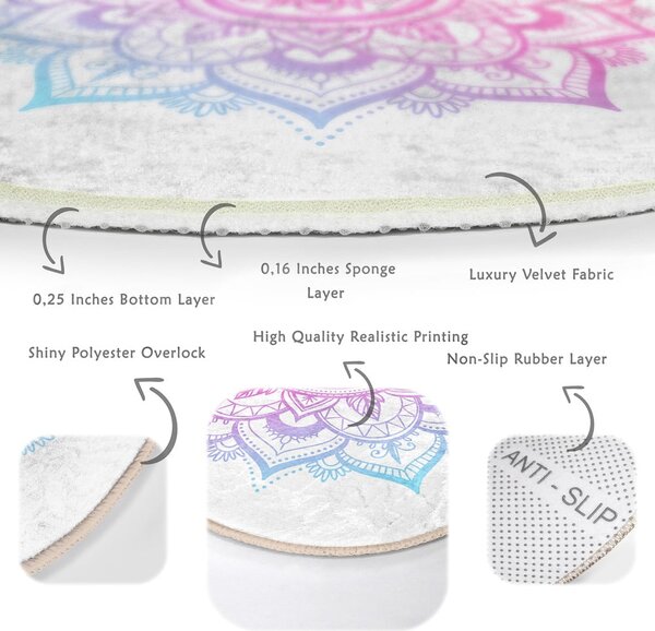Covor rotund alb-roz lavabil adecvat și pentru aspiratoare robot ø 120 cm Comfort – Mila Home