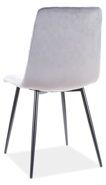 Reducere Scaun gri IRYS Velvet cu picioare negre II. calitate