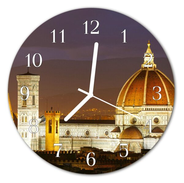 Ceas de perete din sticla rotund Basilica Arhitectura multi-colorat