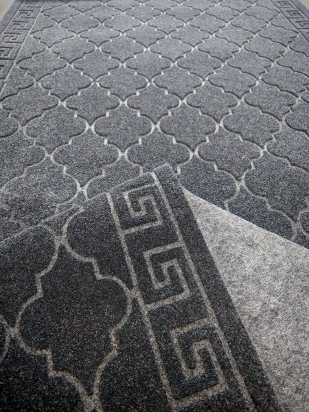 Traversa Versace, Tesatura Plata, Latime 0.8m, Marime 80 x 300 cm, Gri, , Antialergica, Polipropilena, Living, Dormitor, Coridor, Hol 0.8 metri, 80 x