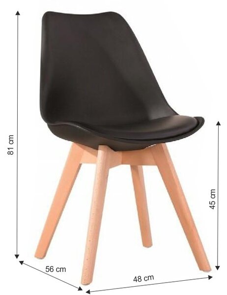 Scaun de masa Culoare negru/fag, BALI MARK