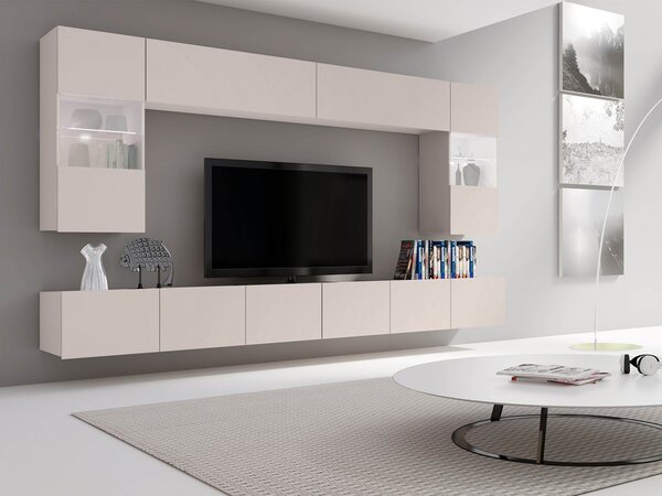 Mobilier pentru living Borlani I (cașmir) (cu iluminare LED albastră). 1158418
