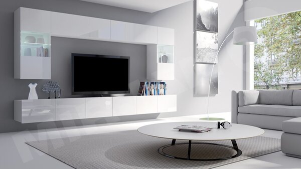Mobilier pentru living Borlani I (cașmir) (cu iluminare LED albastră). 1158418