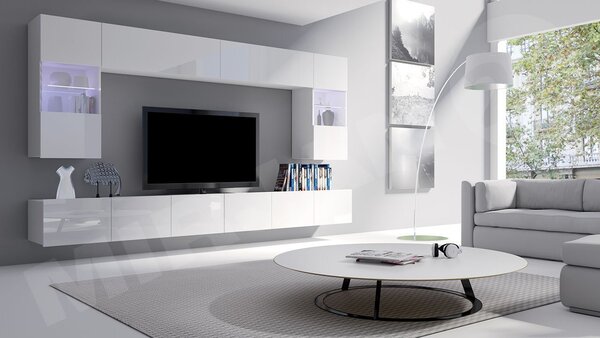 Mobilier pentru living Borlani I (cașmir) (cu iluminare LED albastră). 1158418