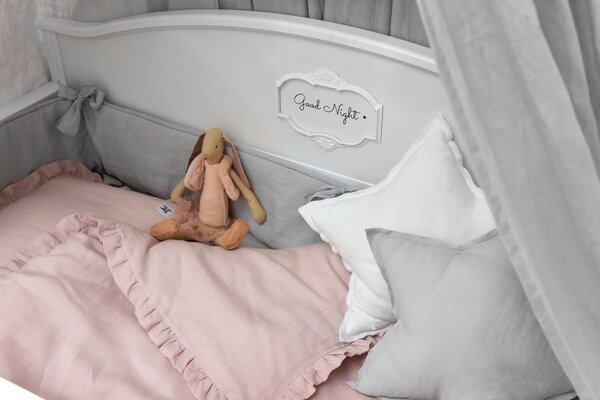 Lenjerie de pat pentru patut, DUSTY PINK, marimea M