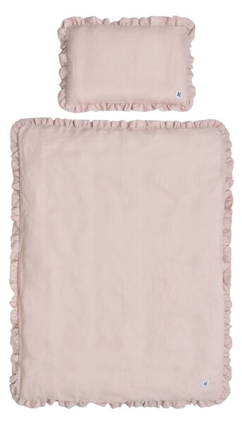 Lenjerie de pat pentru patut, DUSTY PINK, marimea M