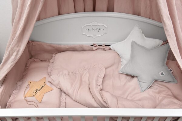 Lenjerie de pat pentru patut, DUSTY PINK, marimea M