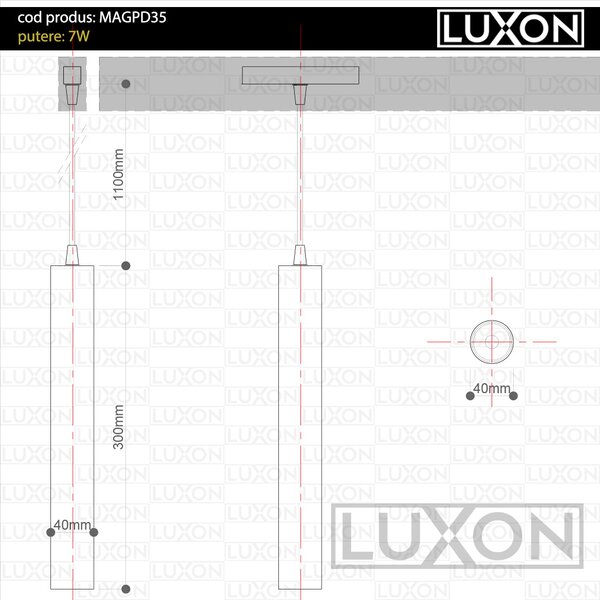 Proiector SMART pentru sina magnetica PENDUL40 ALB LED LUXON