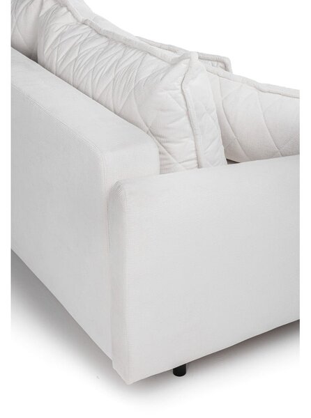 Canapea albă extensibilă/cu spațiu de depozitare cu tapițerie din catifea reiată 215 cm Bjork – Bonami Selection