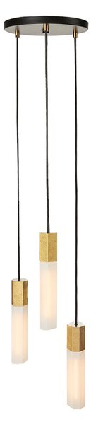 Tala - Basalt Triple Lustră Pendul Brass