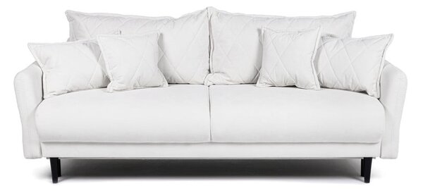 Canapea albă extensibilă/cu spațiu de depozitare cu tapițerie din catifea reiată 215 cm Bjork – Bonami Selection