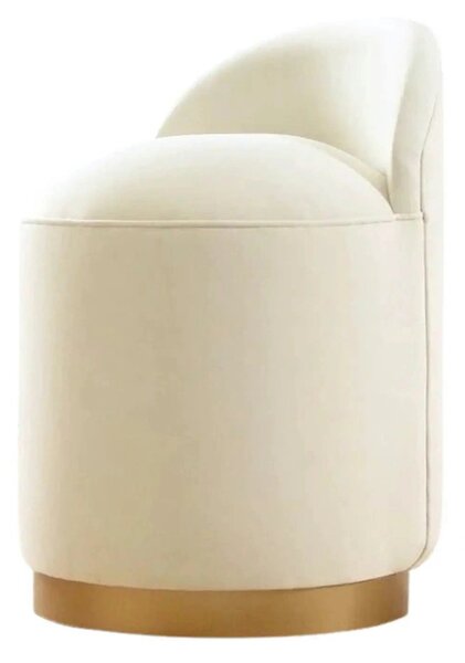 Taburet DOVER, stofa catifelata crem, 45x45x50 cm