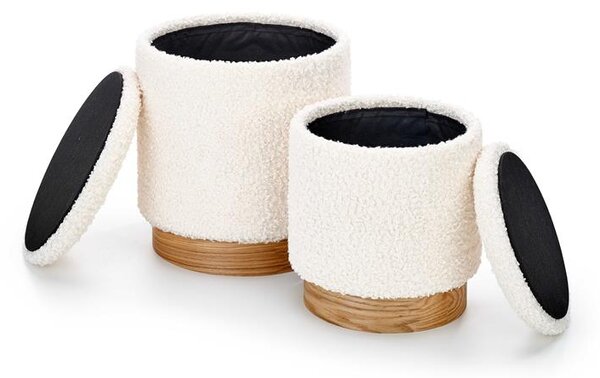 Set 2buc. taburete Celine (crem + natural). 1039493