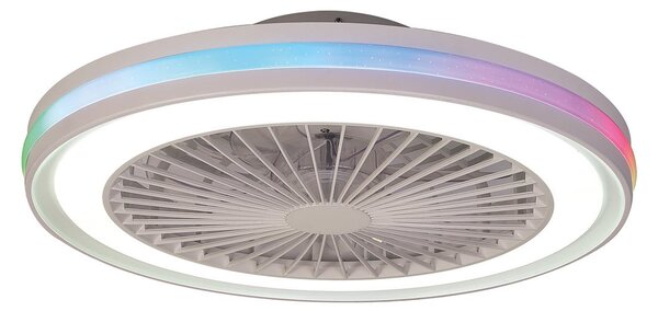 Ventilator de tavan cu LED-uri pentru gameri, alb, DC, silențios, CCT RGB – Mantra Iluminación, Gamer, reglabil, Alb, Camera de zi, Plastic, Modern