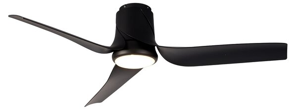 Ventilator de tavan cu LED-uri Ushuaia, negru, DC silențios, CCT - Mantra Mantra Iluminación, Ushuaia, reglabil, Negru, Camera de zi, Plastic, Modern
