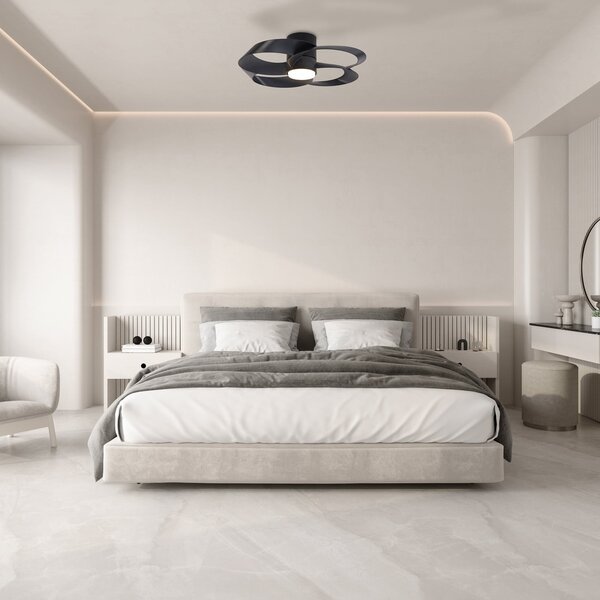 Ventilator de tavan cu LED-uri Rose, negru, DC, silențios, CCT - Mantra Mantra Iluminación, Rose, reglabil, Negru, Camera de zi, Plastic, Modern