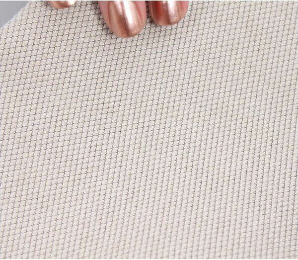 Taburet COPPER 46, crem/cupru, material textil/otel, 40x40x42 cm