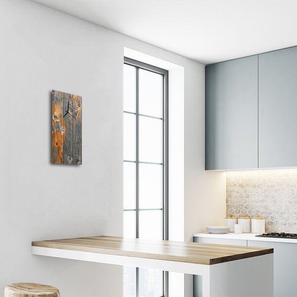 Ceas de perete din sticla vertical bord maro
