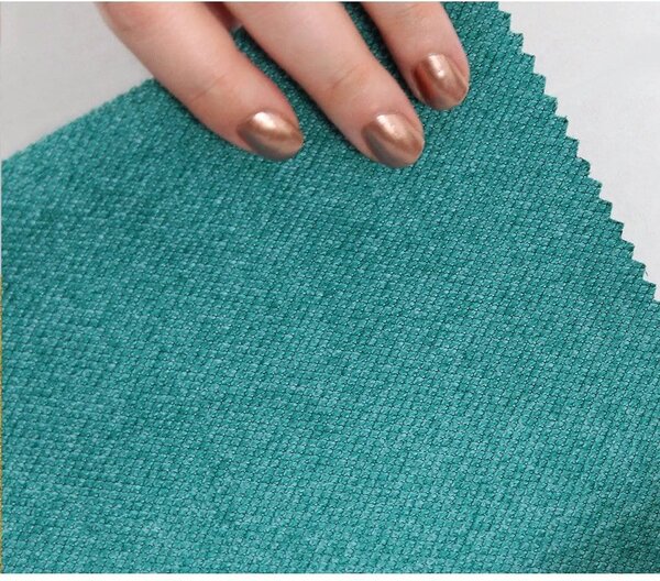 Taburet COPPER 45, verde/cupru, material textil/otel, 40x40x42 cm