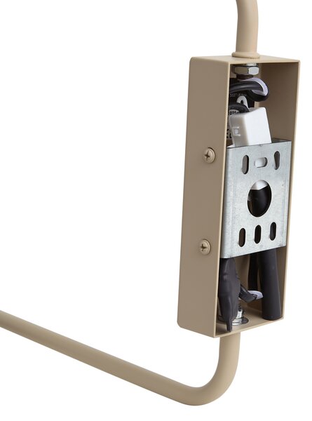 Lampă de perete modernă Taupe cu interior auriu reglabilă cu 2 lumini - Lune
