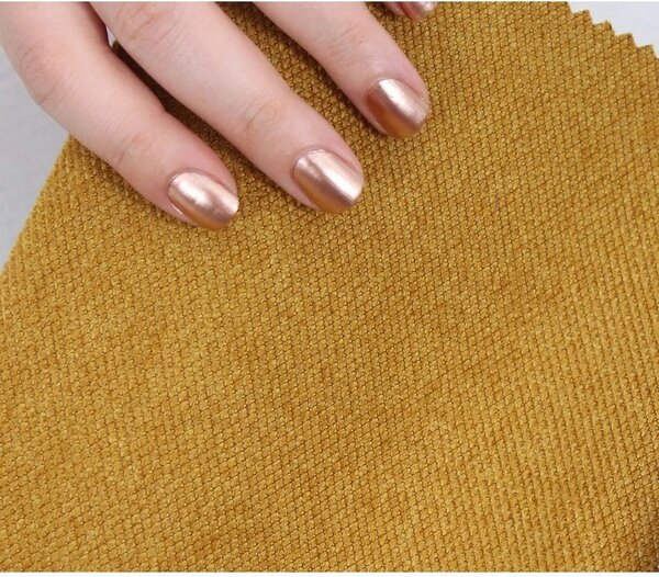 Taburet COPPER 49, galben/cupru, material textil/otel, 40x40x42 cm