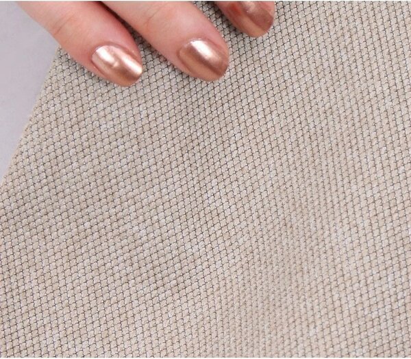 Taburet COPPER 48, bej/cupru, material textil/otel, 40x40x42 cm