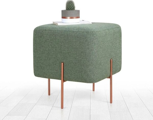 Taburet COPPER 52, stofa clasica verde, 40x40x42 cm