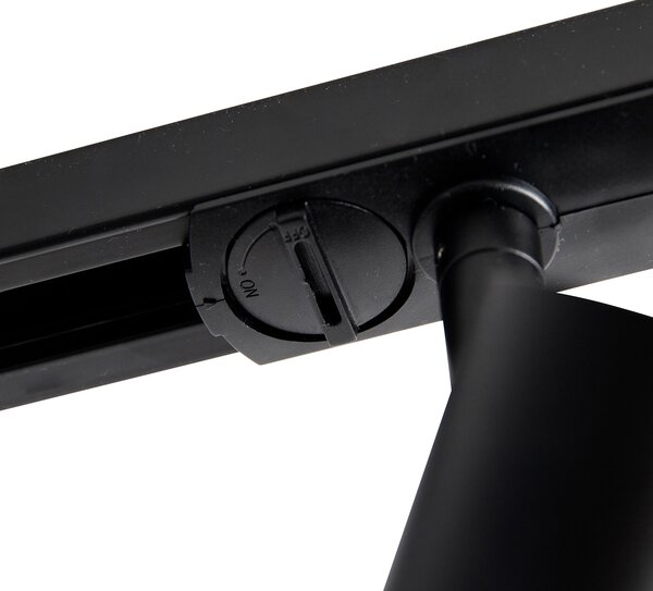 Sistem modern de iluminat pe șine cu 3 spoturi negre monofazate 100 cm - Iconic Jeany