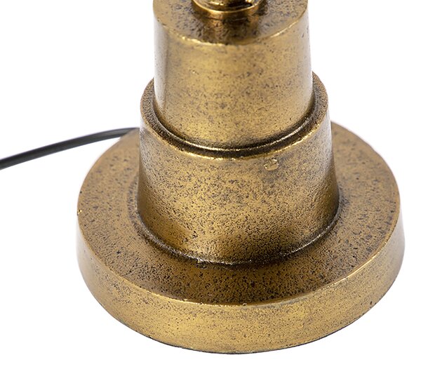 Lampă de masă bronz cu abajur din velur cu design frunze și interior auriu - Pisos