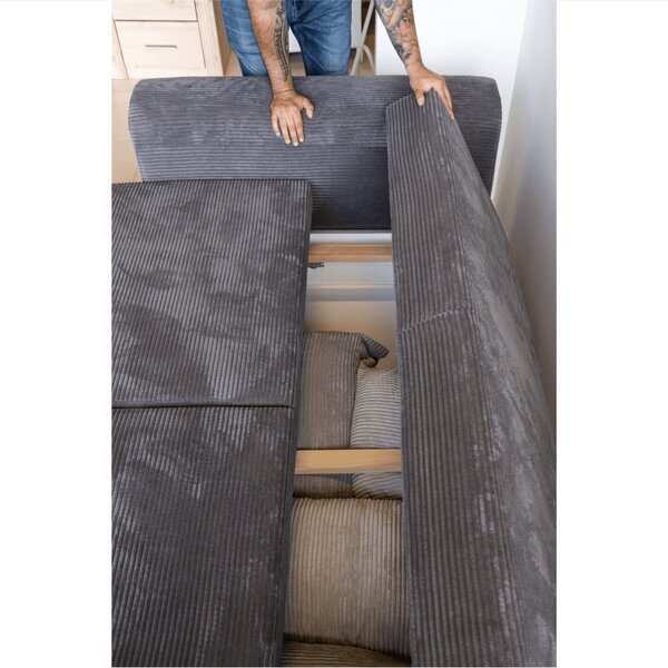 KONDELA Canapea foarte spaţioasă, gri/gri deschis/bej, GILEN BIG SOFA