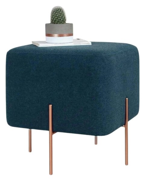 Taburet COPPER 62, stofa clasica albastru inchis, 40x40x42 cm