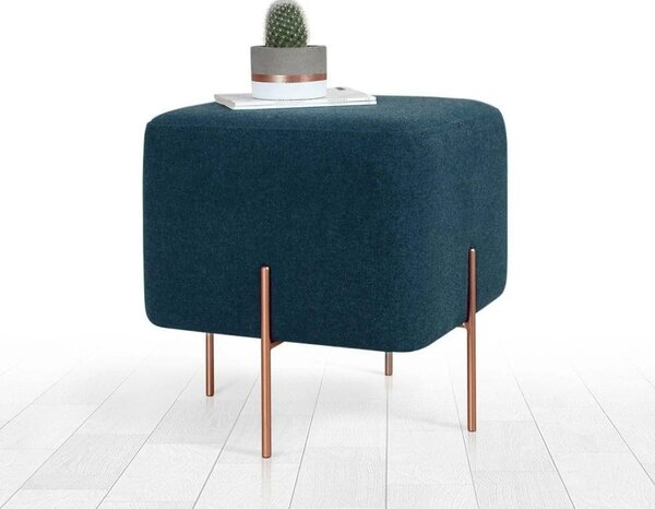 Taburet COPPER 62, stofa clasica albastru inchis, 40x40x42 cm