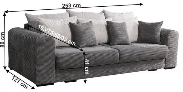 KONDELA Canapea foarte spaţioasă, gri/gri deschis/bej, GILEN BIG SOFA