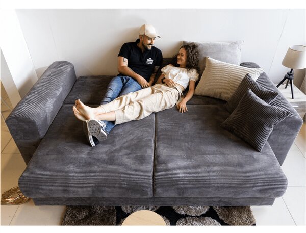 KONDELA Canapea foarte spaţioasă, gri/gri deschis/bej, GILEN BIG SOFA