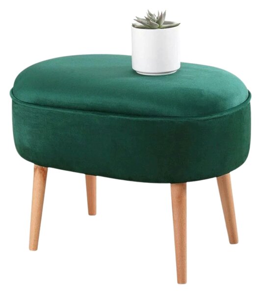 Taburet MOILE, stofa catifelata verde, 63x44x47 cm