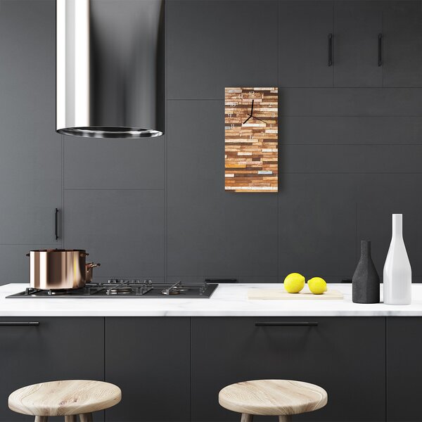 Ceas de perete din sticla vertical Art clincher bej