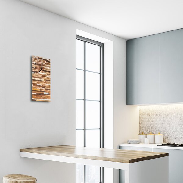 Ceas de perete din sticla vertical Art clincher bej
