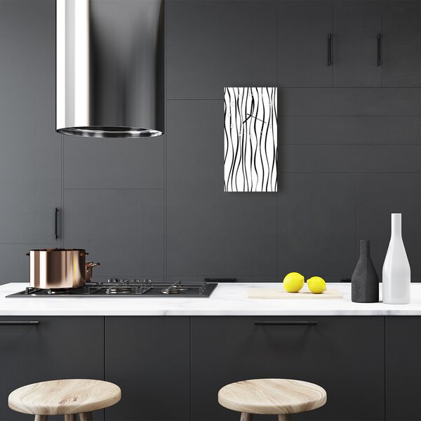 Ceas de perete din sticla vertical linii Art Zebra colorate