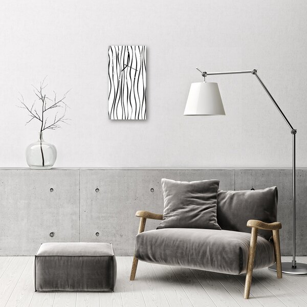 Ceas de perete din sticla vertical linii Art Zebra colorate