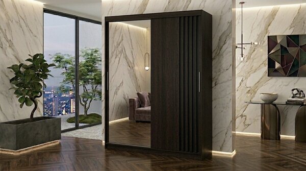 Dulap dressing Riga 2 usi cu oglinda, 150 cm, Wenge