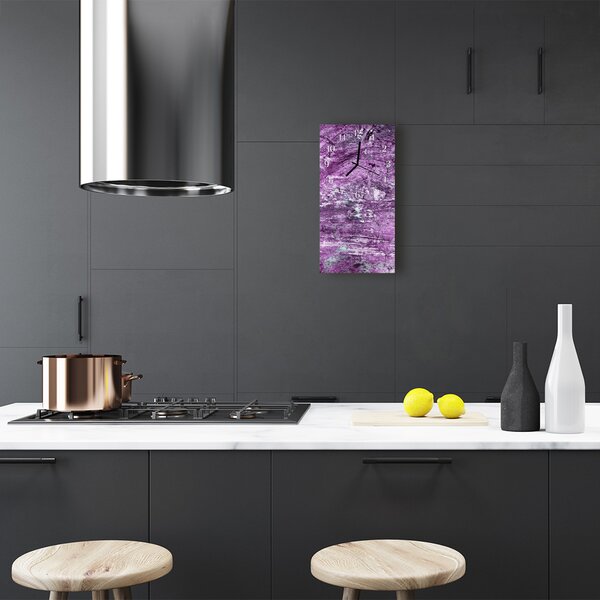 Ceas de perete din sticla vertical lemn violet