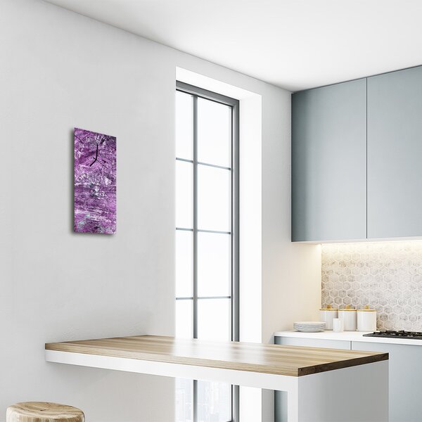 Ceas de perete din sticla vertical lemn violet