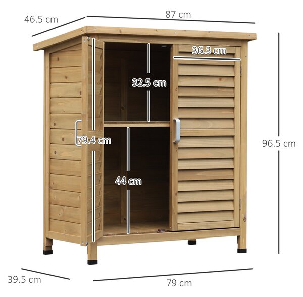 Outsunny Magazie de gradina, casuta din lemn de brad, sopron pentru unelte cu acoperis din bitum impermeabil | Aosom Romania